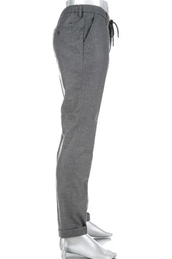 ALBERTO Bundfaltenhose, Barista, Tapered Fit, Flanell, grau meliert^ Smart Cotton|Hosen