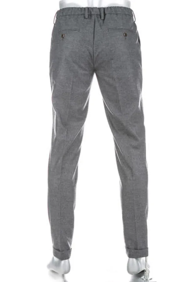 ALBERTO Bundfaltenhose, Barista, Tapered Fit, Flanell, grau meliert^ Smart Cotton|Hosen