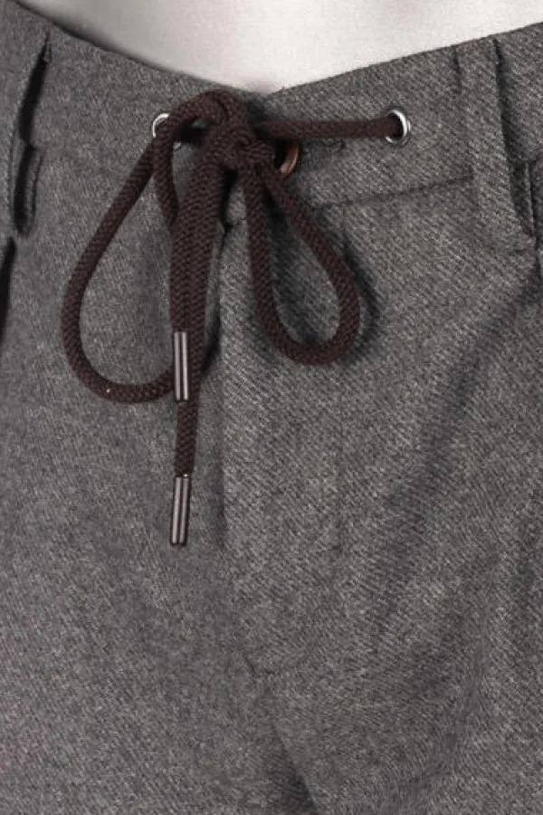 ALBERTO Bundfaltenhose, Barista, Tapered Fit, Flanell, grau meliert^ Smart Cotton|Hosen