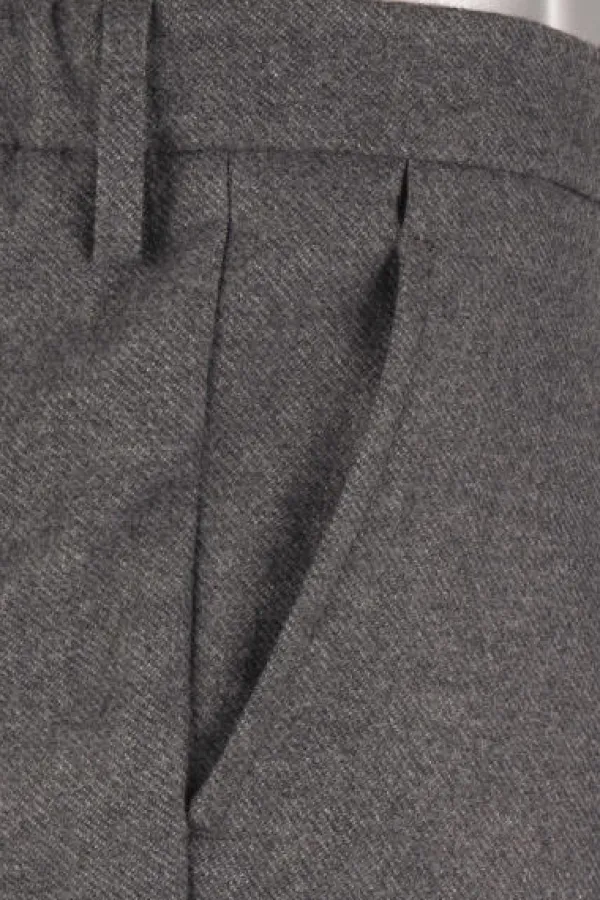 ALBERTO Bundfaltenhose, Barista, Tapered Fit, Flanell, grau meliert^ Smart Cotton|Hosen