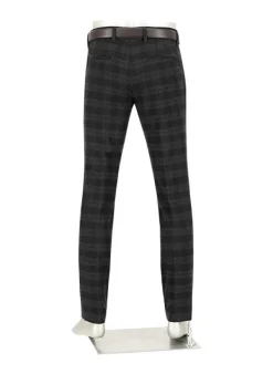 ALBERTO Bundfaltenhose Lou, Regular Fit, Flanell, fuchsia-anthrazit kariert^ Hosen