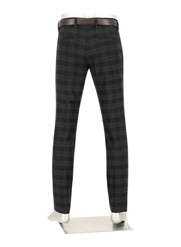 ALBERTO Bundfaltenhose Lou, Regular Fit, Flanell, fuchsia-anthrazit kariert^ Hosen