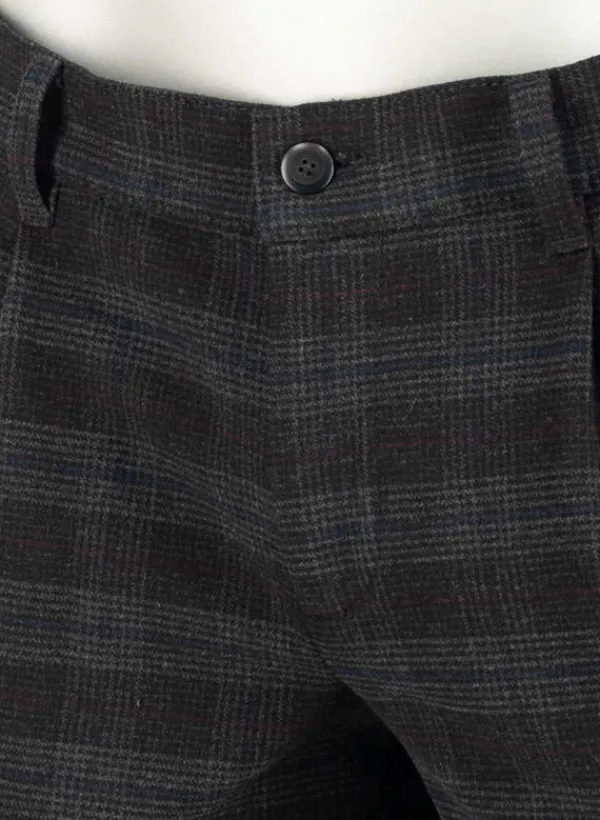 ALBERTO Bundfaltenhose Lou, Regular Fit, Flanell, fuchsia-anthrazit kariert^ Hosen