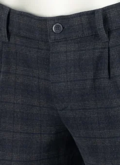 ALBERTO Bundfaltenhose Lou, Regular Fit, Flanell, nachtblau-anthrazit kariert^ Hosen