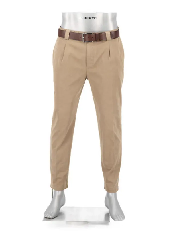 ALBERTO Bundfaltenhose Mike, Pima Baumwolle cropped, beige^ Hosen