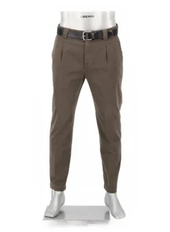 ALBERTO Bundfaltenhose Mike, Pima Baumwolle cropped, dunkelbraun^ Hosen