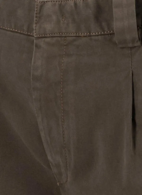 ALBERTO Bundfaltenhose Mike, Pima Baumwolle cropped, dunkelbraun^ Hosen