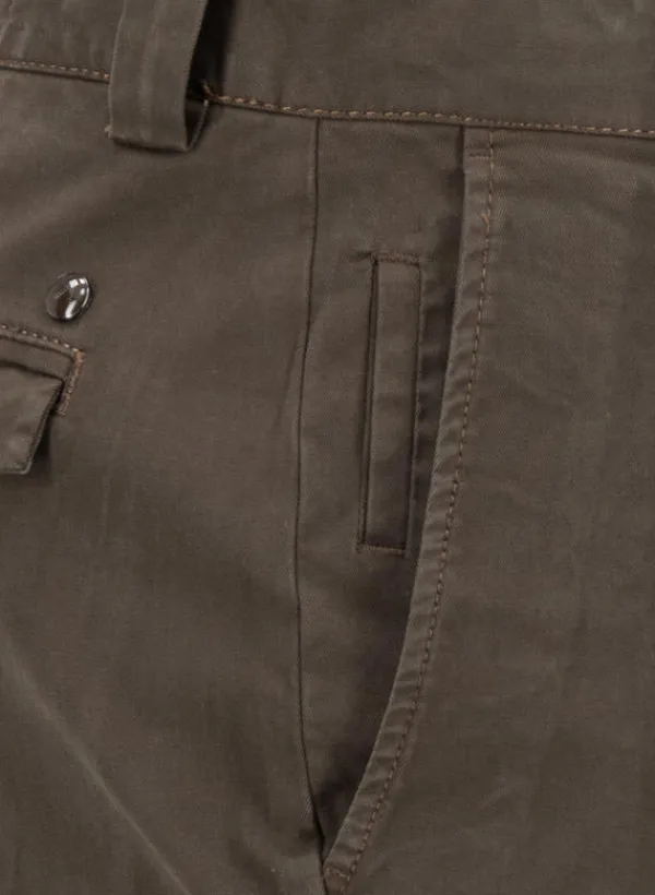 ALBERTO Bundfaltenhose Mike, Pima Baumwolle cropped, dunkelbraun^ Hosen