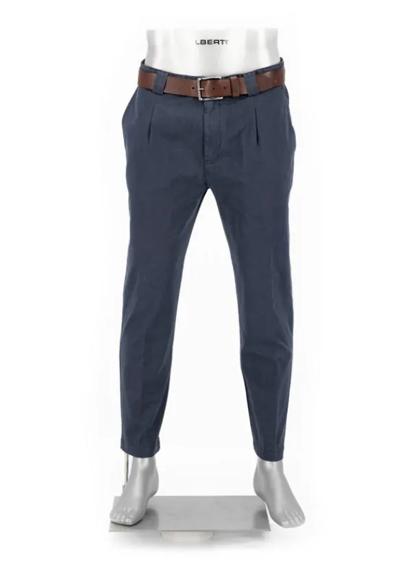 ALBERTO Bundfaltenhose Mike, Pima Baumwolle cropped, navy^ Hosen