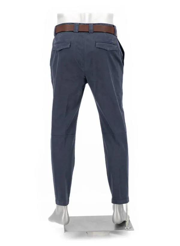 ALBERTO Bundfaltenhose Mike, Pima Baumwolle cropped, navy^ Hosen