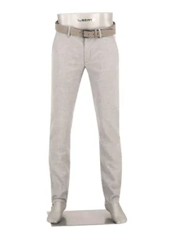 ALBERTO Chino Lou, Regular Fit, Baumwolle-Leinen, grau meliert^ Chino|Hosen