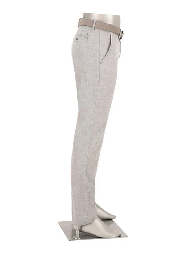 ALBERTO Chino Lou, Regular Fit, Baumwolle-Leinen, grau meliert^ Chino|Hosen