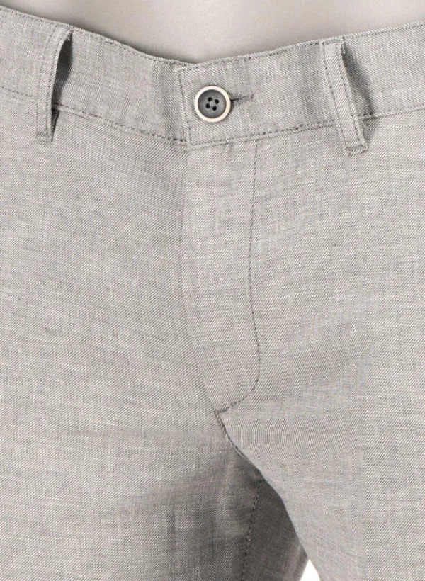 ALBERTO Chino Lou, Regular Fit, Baumwolle-Leinen, grau meliert^ Chino|Hosen