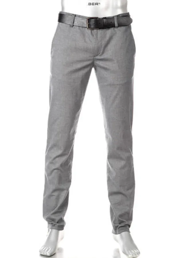 ALBERTO Chino Lou, Regular Fit, Baumwolle, grau meliert^ Smart Cotton|Hosen