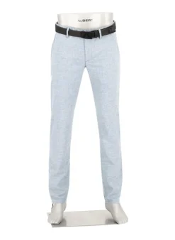 ALBERTO Chino Lou, Regular Fit, Baumwolle-Leinen, blau meliert^ Chino|Hosen
