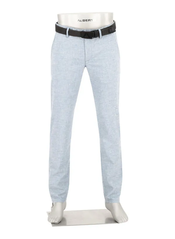 ALBERTO Chino Lou, Regular Fit, Baumwolle-Leinen, blau meliert^ Chino|Hosen