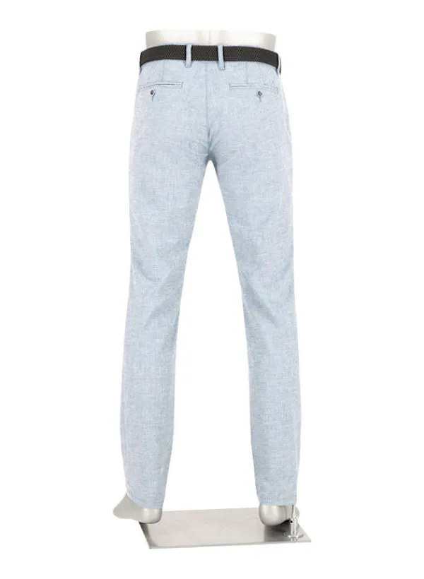 ALBERTO Chino Lou, Regular Fit, Baumwolle-Leinen, blau meliert^ Chino|Hosen