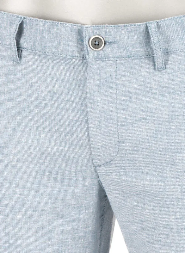 ALBERTO Chino Lou, Regular Fit, Baumwolle-Leinen, blau meliert^ Chino|Hosen