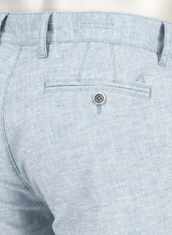 ALBERTO Chino Lou, Regular Fit, Baumwolle-Leinen, blau meliert^ Chino|Hosen