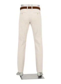 ALBERTO Chino Lou, Regular Fit, Baumwolle-Leinen, beigegraublau kariert^ Chino|Hosen