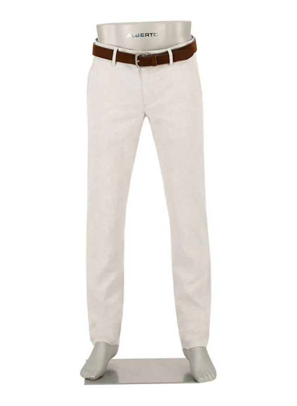 ALBERTO Chino Lou, Regular Fit, Baumwolle-Leinen, grau meliert^ Chino|Hosen