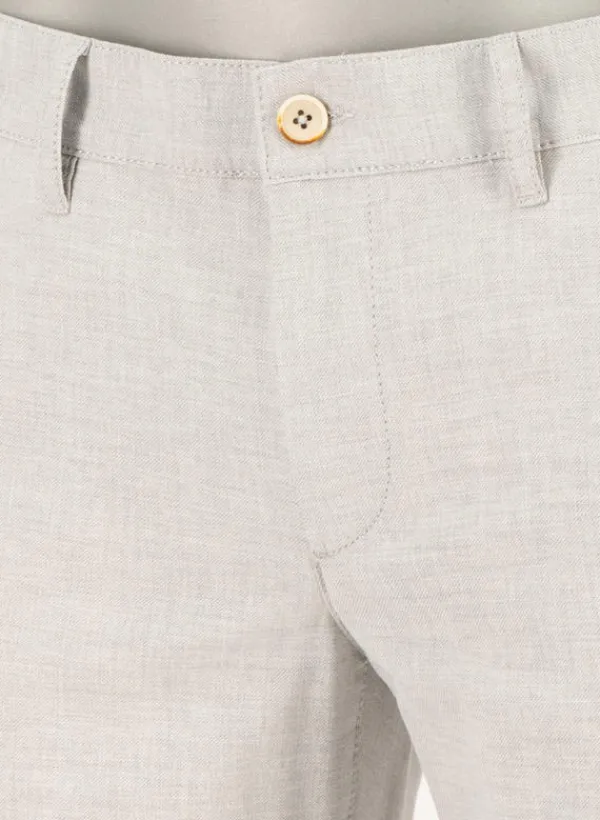 ALBERTO Chino Lou, Regular Fit, Baumwolle-Leinen, grau meliert^ Chino|Hosen