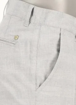 ALBERTO Chino Lou, Regular Fit, Baumwolle-Leinen, graublau kariert^ Chino|Hosen