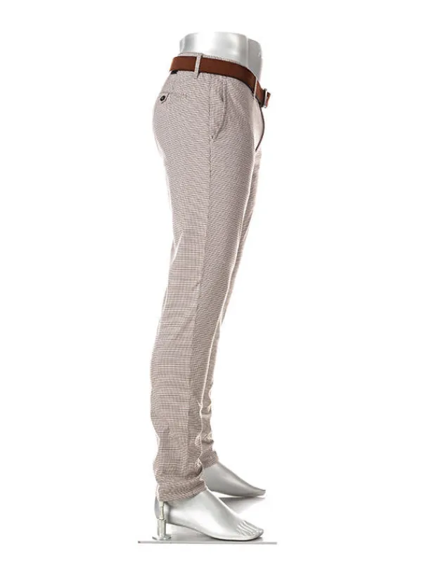 ALBERTO Chino Rob, Slim Fit, Baumwolle-Tencel™, braun-grau kariert^ Hosen|Chino