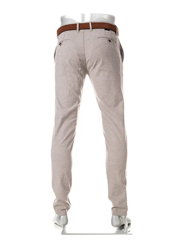 ALBERTO Chino Rob, Slim Fit, Baumwolle-Tencel™, braun-grau kariert^ Hosen|Chino