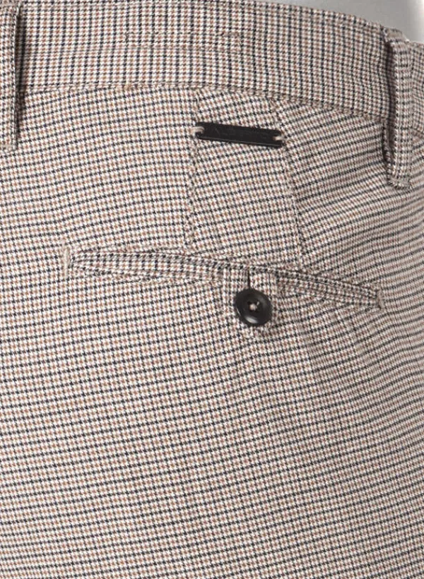 ALBERTO Chino Rob, Slim Fit, Baumwolle-Tencel™, braun-grau kariert^ Hosen|Chino