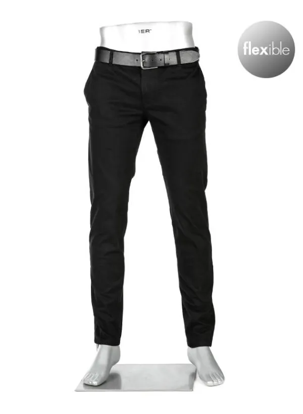 ALBERTO Chino Rob, Slim Fit, Baumwolle T400®, schwarz^ Chino|Smart Cotton