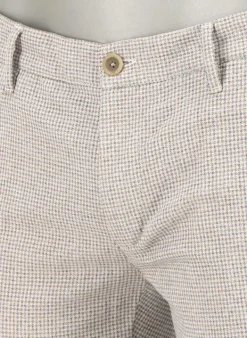 ALBERTO Chino Rob, Slim Fit, Baumwoll-Stretch, ecru-navy gemustert^ Chino|Hosen