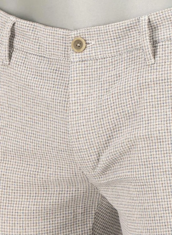 ALBERTO Chino Rob, Slim Fit, Baumwoll-Stretch, ecru-navy gemustert^ Chino|Hosen