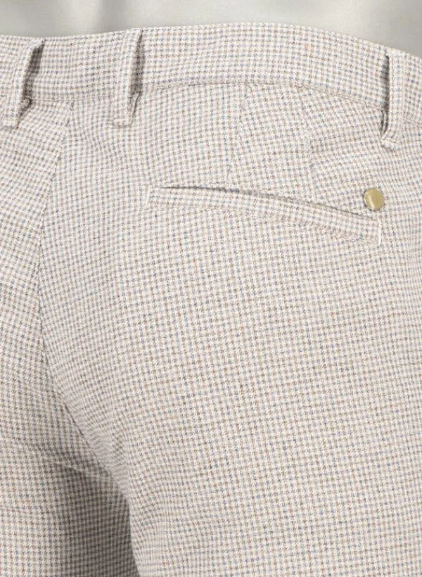 ALBERTO Chino Rob, Slim Fit, Baumwoll-Stretch, ecru-navy gemustert^ Chino|Hosen