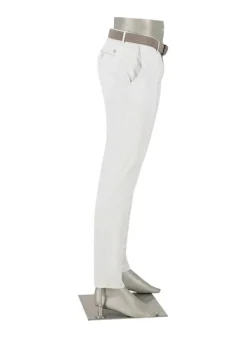 ALBERTO Chino Rob, Slim Fit, Pima Baumwolle-Tencel™, grauweiß^ Chino|Alles Weiss