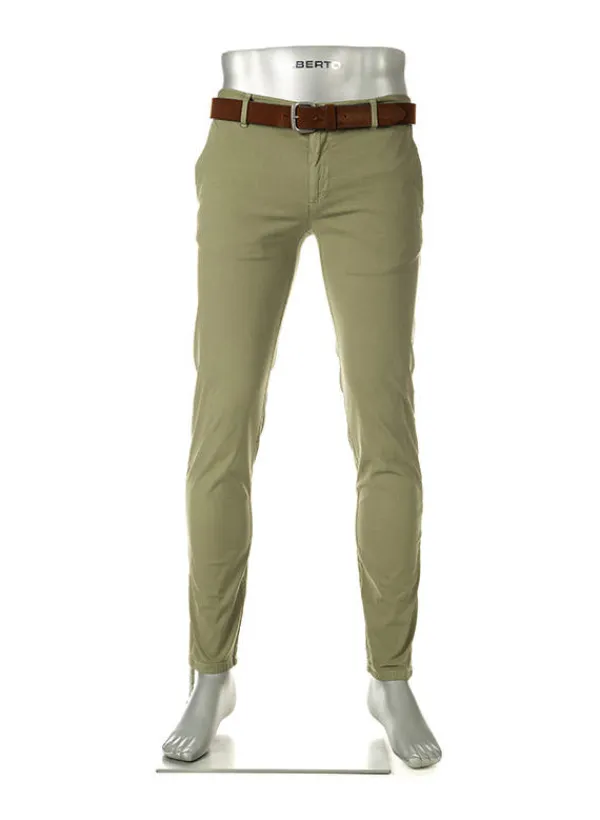 ALBERTO Chino Rob, Slim Fit, Pima Baumwolle-Tencel™, militärgrün^ Hosen|Chino
