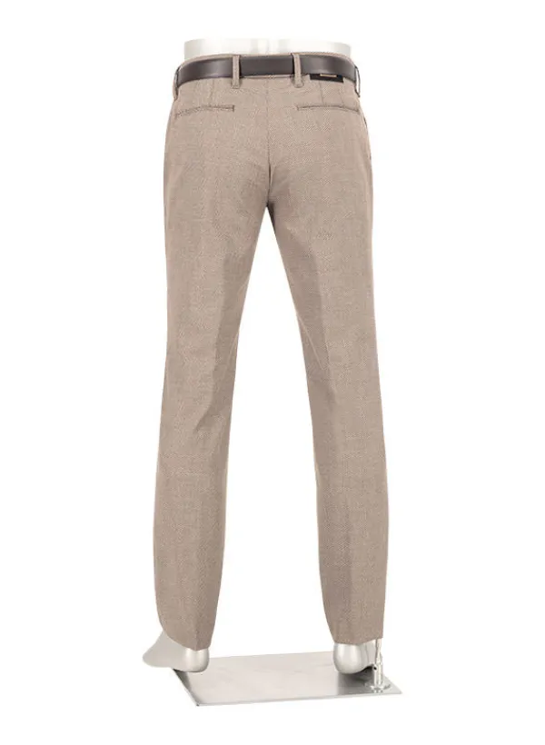 ALBERTO Double Face, Lou, Regular Fit, Mikrofaser-Stretch, braun-greige^ Hosen