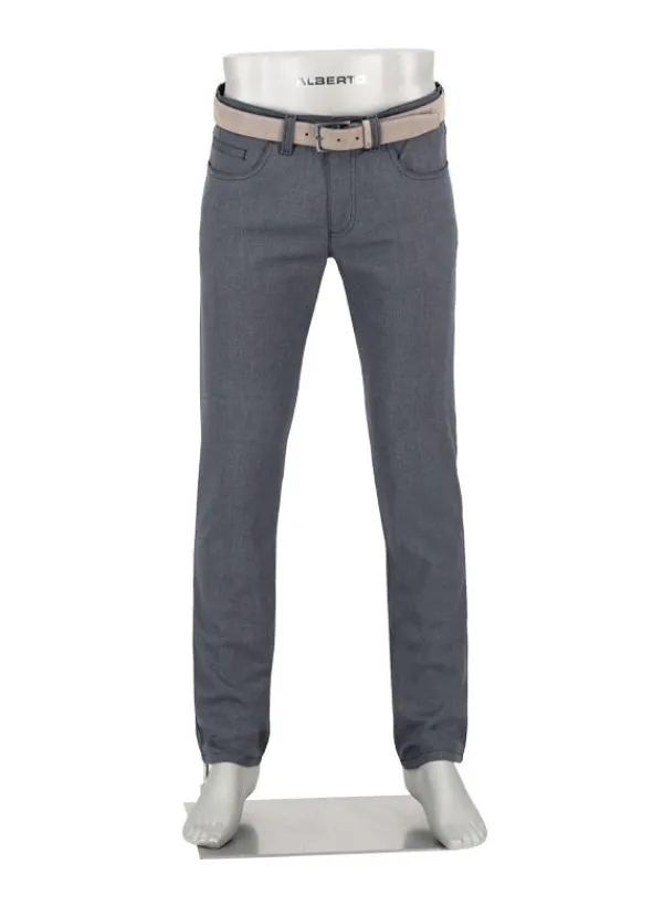 ALBERTO Double Face, Pipe, Regular Fit, Mikrofaser-Stretch, dunkelblau-grau^ Hosen|Dressy