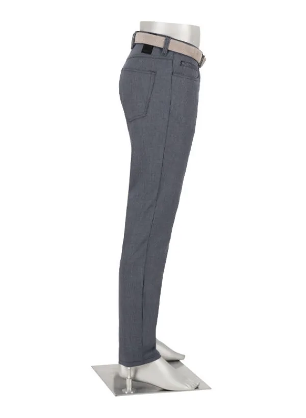 ALBERTO Double Face, Pipe, Regular Fit, Mikrofaser-Stretch, dunkelblau-grau^ Hosen|Dressy