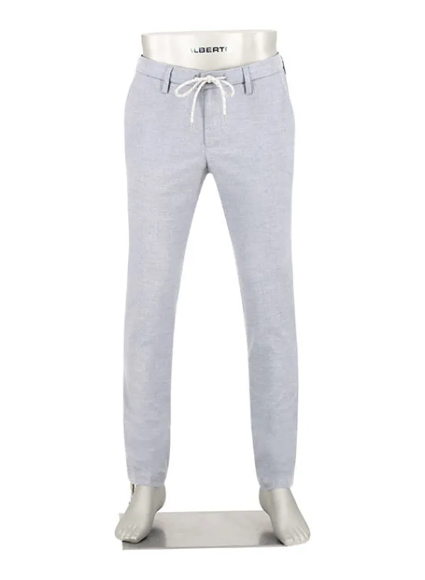 ALBERTO Flanell Herringbone, Jump, Slim Fit, Mikrofaser-Stretch, hellblau^ Hosen