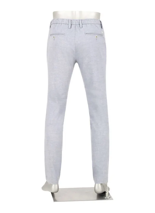 ALBERTO Flanell Herringbone, Jump, Slim Fit, Mikrofaser-Stretch, hellblau^ Hosen