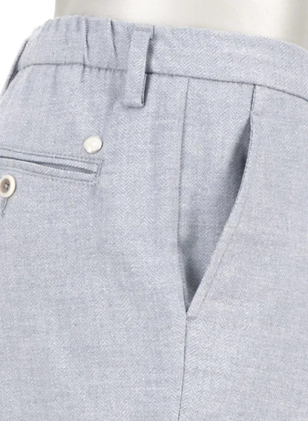 ALBERTO Flanell Herringbone, Jump, Slim Fit, Mikrofaser-Stretch, hellblau^ Hosen