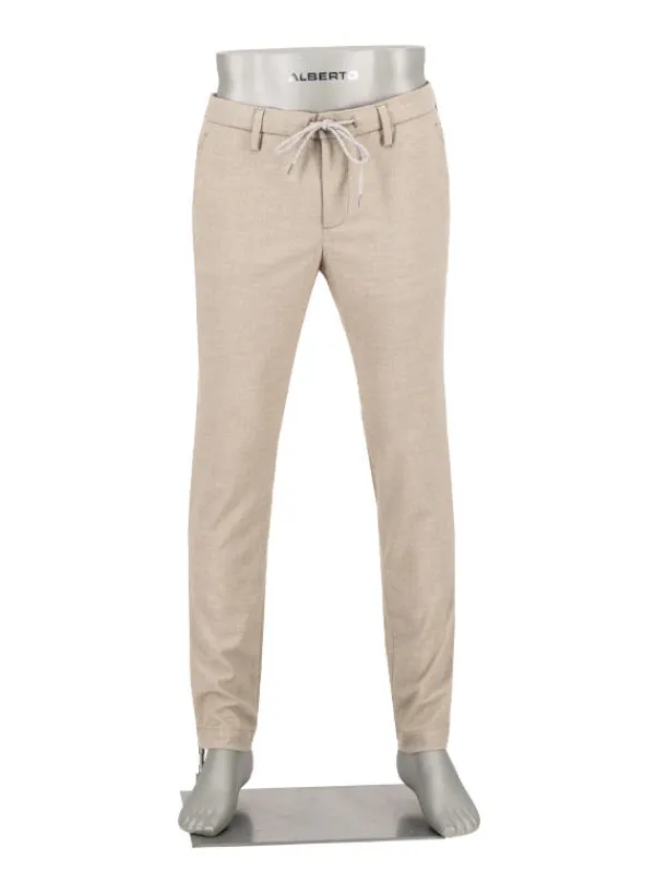 ALBERTO Flanell Herringbone, Jump, Slim Fit, Mikrofaser-Stretch, beige^ Hosen