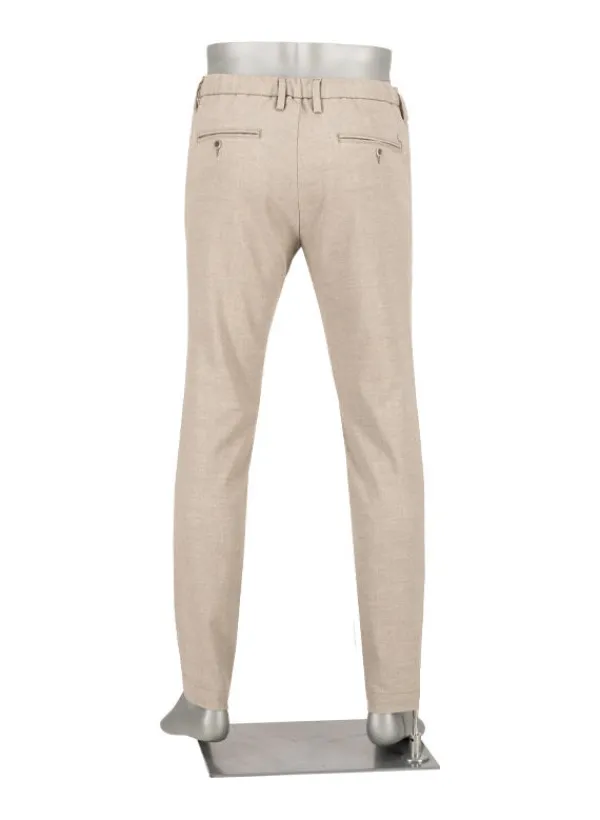 ALBERTO Flanell Herringbone, Jump, Slim Fit, Mikrofaser-Stretch, beige^ Hosen