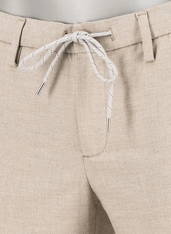 ALBERTO Flanell Herringbone, Jump, Slim Fit, Mikrofaser-Stretch, beige^ Hosen