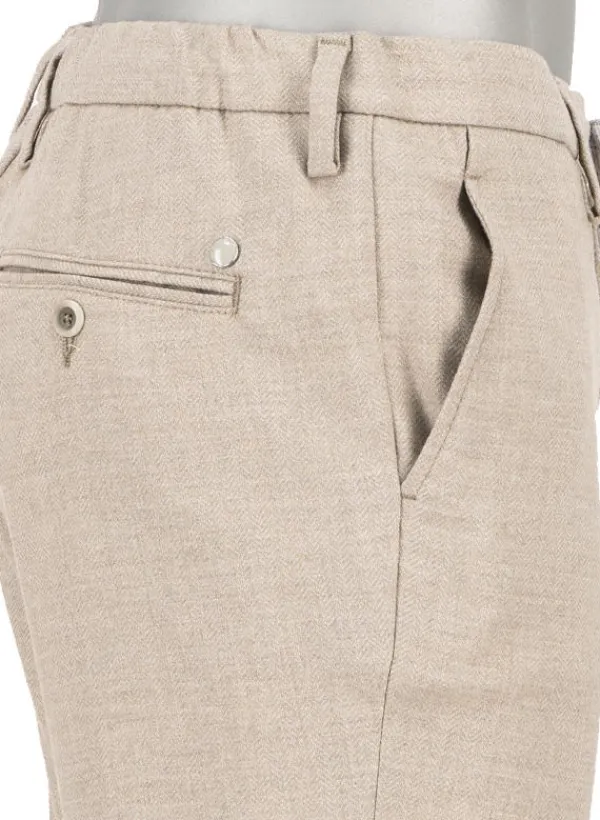 ALBERTO Flanell Herringbone, Jump, Slim Fit, Mikrofaser-Stretch, beige^ Hosen