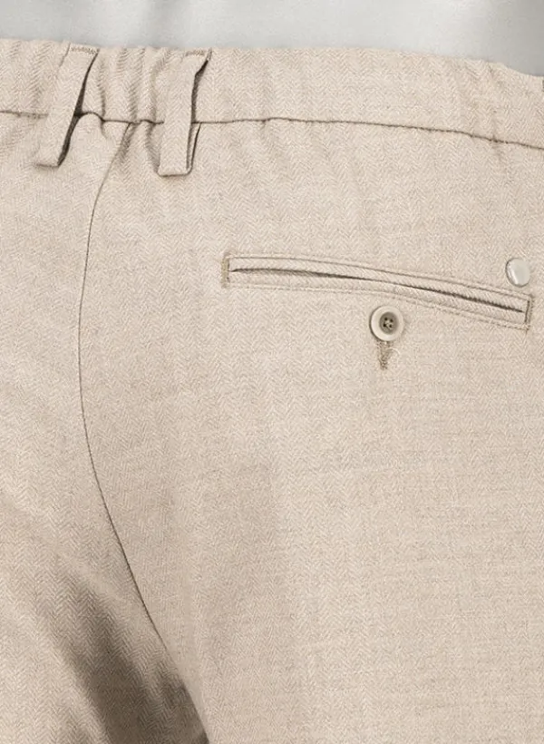 ALBERTO Flanell Herringbone, Jump, Slim Fit, Mikrofaser-Stretch, beige^ Hosen