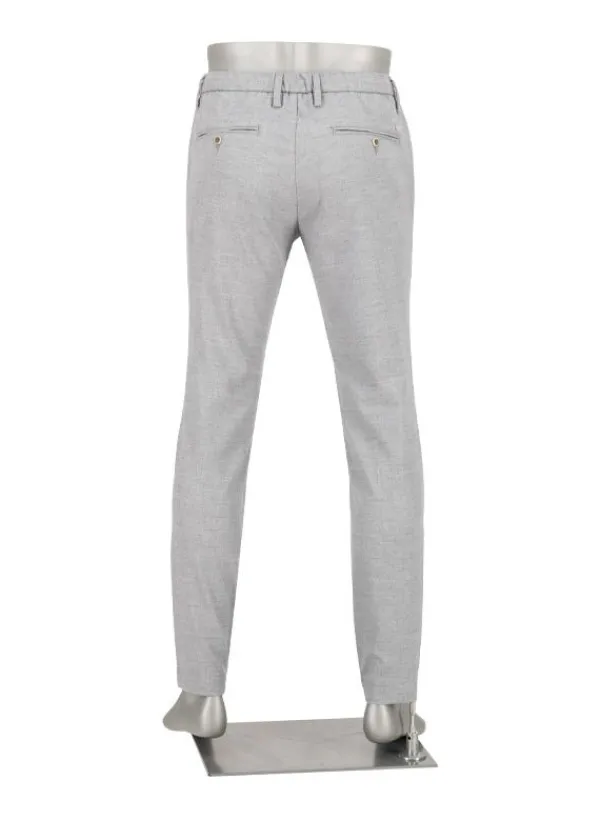 ALBERTO Flanell Herringbone, Jump, Slim Fit, Mikrofaser-Stretch, hellgrau^ Hosen
