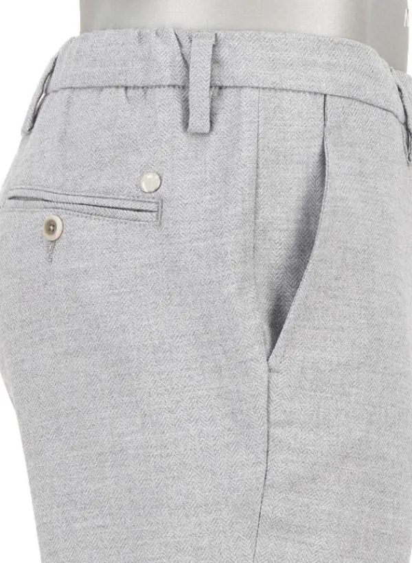 ALBERTO Flanell Herringbone, Jump, Slim Fit, Mikrofaser-Stretch, hellgrau^ Hosen
