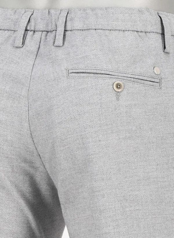 ALBERTO Flanell Herringbone, Jump, Slim Fit, Mikrofaser-Stretch, hellgrau^ Hosen
